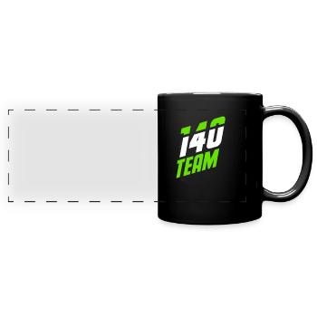 140 TEAM one hundred forty - Panorama-Tasse farbig - Schwarz - Vorne