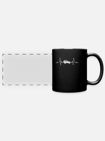 4X4 Heartbeat - Panorama-Tasse farbig - Schwarz