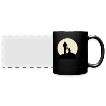 Fancy Dad And Moon Design - Mug panoramique uni - noir - Devant