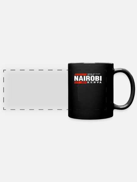 Unique Kenya Gift Idea - Panorama-Tasse farbig - Schwarz