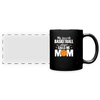 My favorite Basketball Player calls me Mom - Panorama-Tasse farbig - Schwarz - Vorne