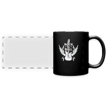 Rock n Roll Musikstil Genre Gitarre Rockband - Panorama-Tasse farbig - Schwarz - Vorne