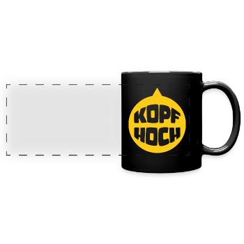 Kopf Hoch (Dreckiger-Hals-Edition) - Panorama-Tasse farbig - Schwarz - Vorne