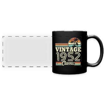 Vintage 1952 Klassisches, 71 Jahre altes Geburtstagsgeschenk - Panorama-Tasse farbig - Schwarz - Vorne