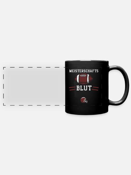 Meisterschafts Blut - Football - Panorama-Tasse farbig - Schwarz