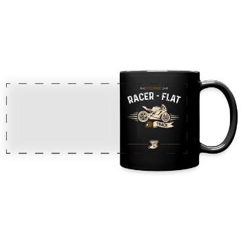 Speedway Racer - Flat Track - Panorama-Tasse farbig - Schwarz - Vorne