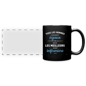 Infirmier les meilleurs hommes sont infirmiers - Mug panoramique uni - noir - Devant