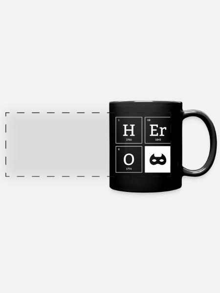 HERO Maske Superheld Elemente Geschenk - Panorama-Tasse farbig - Schwarz