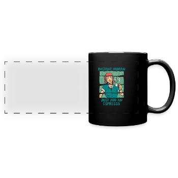 Espresso Kaffee - Panorama-Tasse farbig - Schwarz - Vorne