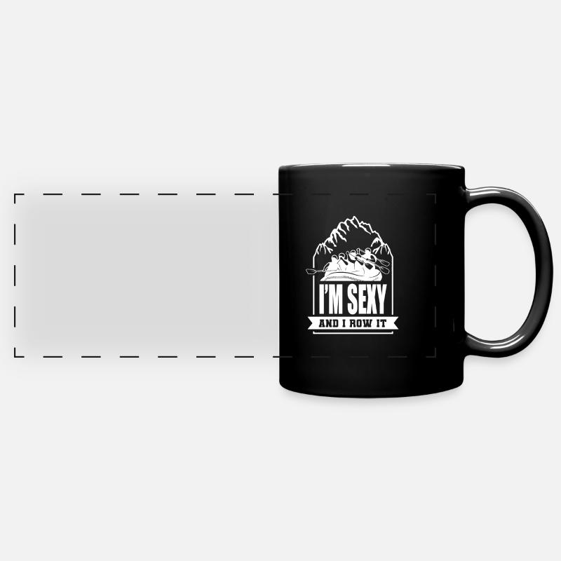 Rafting White Water Canoe Kayak - Full Colour Panoramic Mug - black