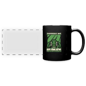 Krokodil Alligator - Panorama-Tasse farbig - Schwarz - Vorne