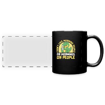 Krokodil Alligator - Panorama-Tasse farbig - Schwarz - Vorne