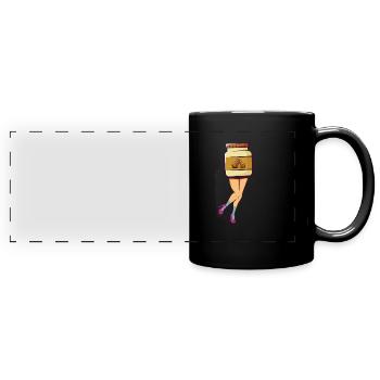 Attacher le beurre d’arachide - Mug panoramique uni - noir - Devant