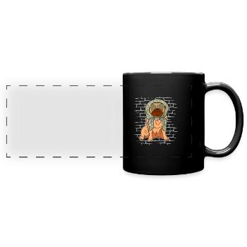 Carlin Chien Lunettes de soleil Echarpe - Mug panoramique uni - noir - Devant