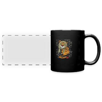Écharpe de lunettes de soleil Tiger - Mug panoramique uni - noir - Devant