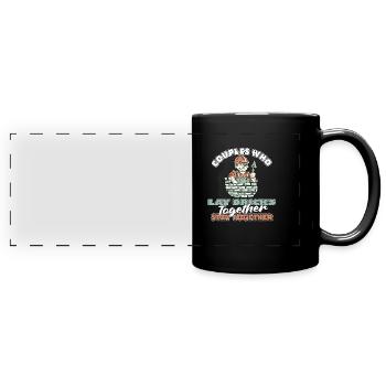 Bricklayer couple - Full Colour Panoramic Mug - black - Front
