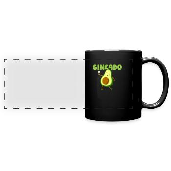 Gin Avocado - Full Colour Panoramic Mug - black - Front