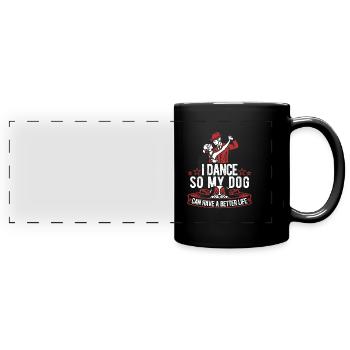 Dance teacher dog - Full Colour Panoramic Mug - black - Front