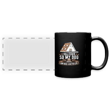 Agent immobilier Chien - Mug panoramique uni - noir - Devant