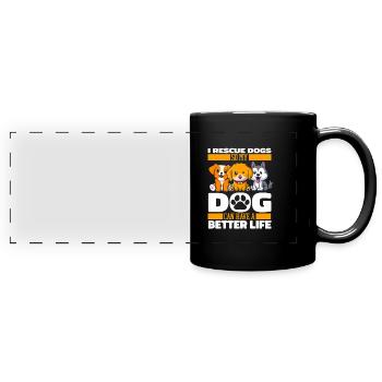 Hund Rettungshund Witzig - Panorama-Tasse farbig - Schwarz - Vorne