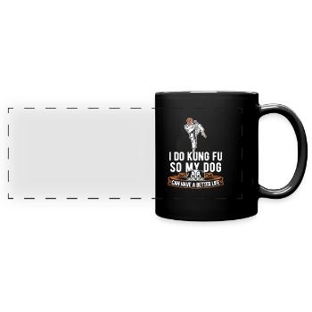 Kung Fu Dog - Full Colour Panoramic Mug - black - Front