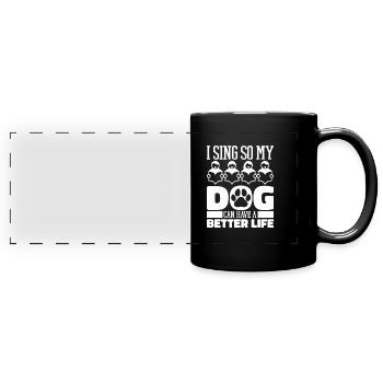 Chorale Chanteur Chien - Mug panoramique uni - noir - Devant