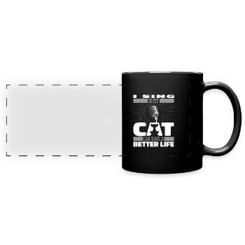Choirmaster Cat - Full Colour Panoramic Mug - black - Front