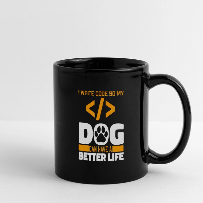 Entwickler Coder Programmierer Hund Panorama-Tasse farbig