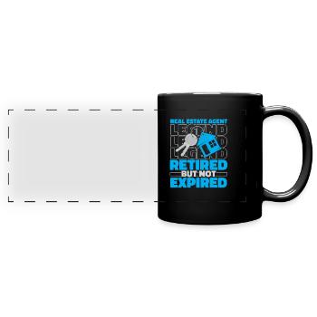 Agent immobilier à la retraite - Mug panoramique uni - noir - Devant