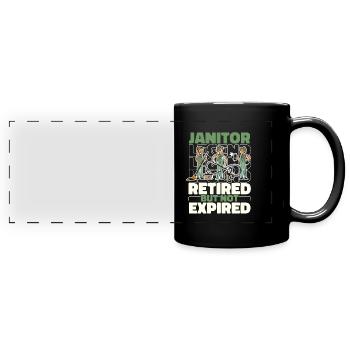 Retired caretaker - Full Colour Panoramic Mug - black - Front