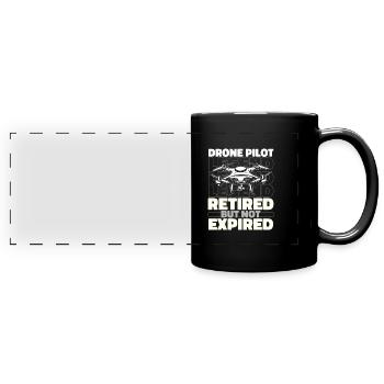 Drone Quadcopter Retired - Full Colour Panoramic Mug - black - Front
