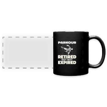 Parkour in retirement - Full Colour Panoramic Mug - black - Front