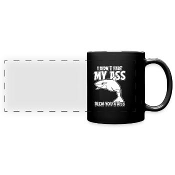 Haifisch Ironisch - Panorama-Tasse farbig - Schwarz - Vorne