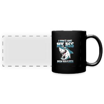 Haifisch Lustig - Panorama-Tasse farbig - Schwarz - Vorne