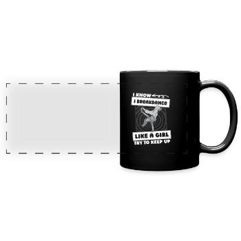 Breakdance Breakdancer Breakdancing Mädchen - Panorama-Tasse farbig - Schwarz - Vorne