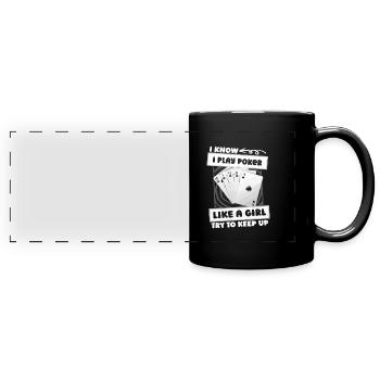 Filles de poker - Mug panoramique uni - noir - Devant