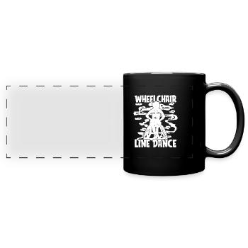 Line Dance Rollstuhl - Panorama-Tasse farbig - Schwarz - Vorne