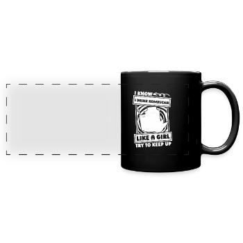 Kombucha Mädchen - Panorama-Tasse farbig - Schwarz - Vorne