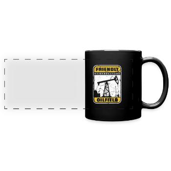 Oilfield oil rig humor - Full Colour Panoramic Mug - black - Front