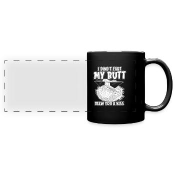 Bartagame Humour du dragon barbu - Mug panoramique uni - noir - Devant