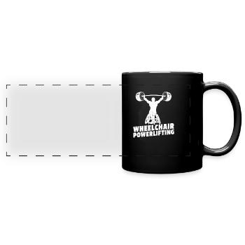 Powerlifting Powerlifter Fauteuil roulant - Mug panoramique uni - noir - Devant