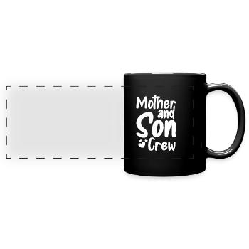 Mom Mutter Sohn - Panorama-Tasse farbig - Schwarz - Vorne