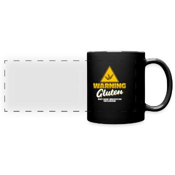 Gluten-free humor - Full Colour Panoramic Mug - black - Front