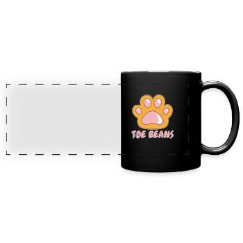Furry Fandom Fursuits Cute Toe Beans - Full Colour Panoramic Mug - black - Front