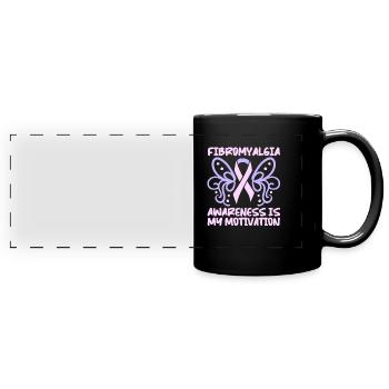 Fibromyalgia Rheumatism - Full Colour Panoramic Mug - black - Front