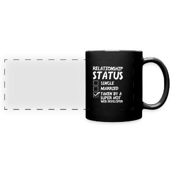 Web Entwickler Webdeveloper Witzig - Panorama-Tasse farbig - Schwarz - Vorne