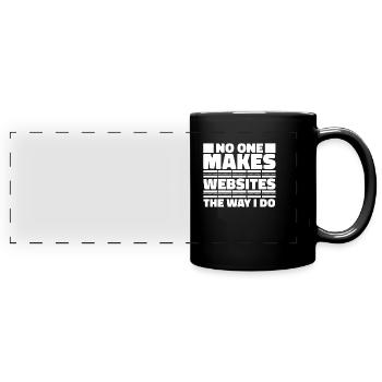 Web Entwickler Webdeveloper Witzig - Panorama-Tasse farbig - Schwarz - Vorne