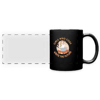 Développeur Coder Programmeur Girl - Mug panoramique uni - noir - Devant