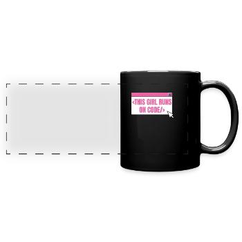Développeur Coder Programmeur Girl - Mug panoramique uni - noir - Devant