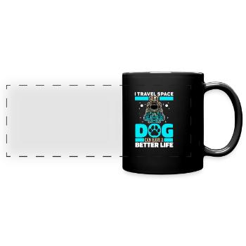Astronaut Astronaut Cosmonaut Dog - Full Colour Panoramic Mug - black - Front